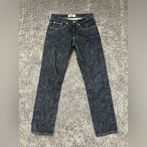 Naked & Famous Denim Pants Retro Vintage Vulgar Selvedge Weird Guy Button Fly 28